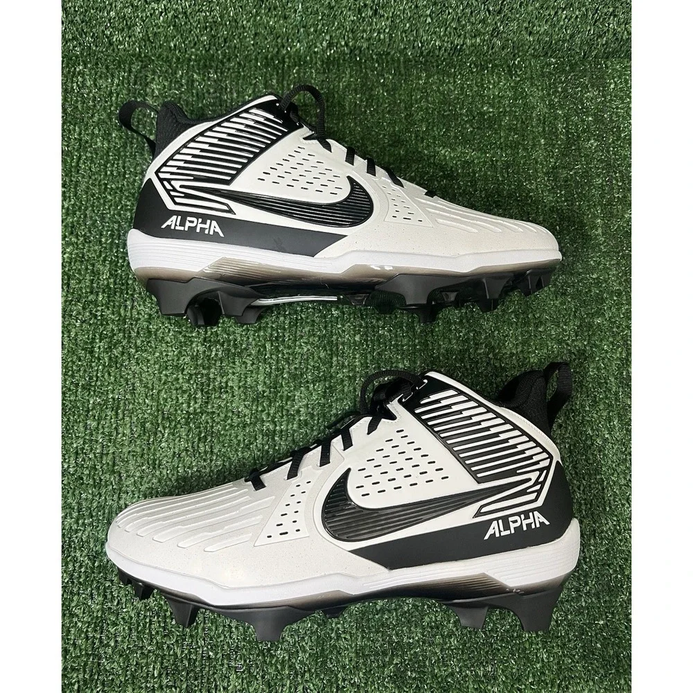 Nike Alpha Menace Strong White Black Football Cleats Men's Size 11.5 IB2572-100